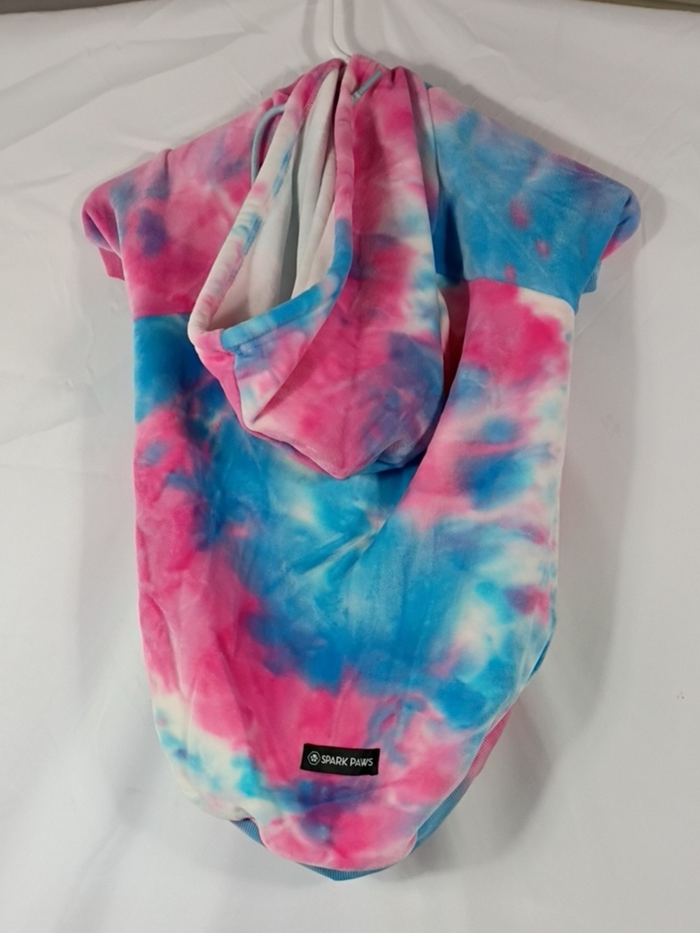 NWT Spark Paws Velvet Dog Hoodie Snow Cone Size 3XL Pink Blue Tie Dye